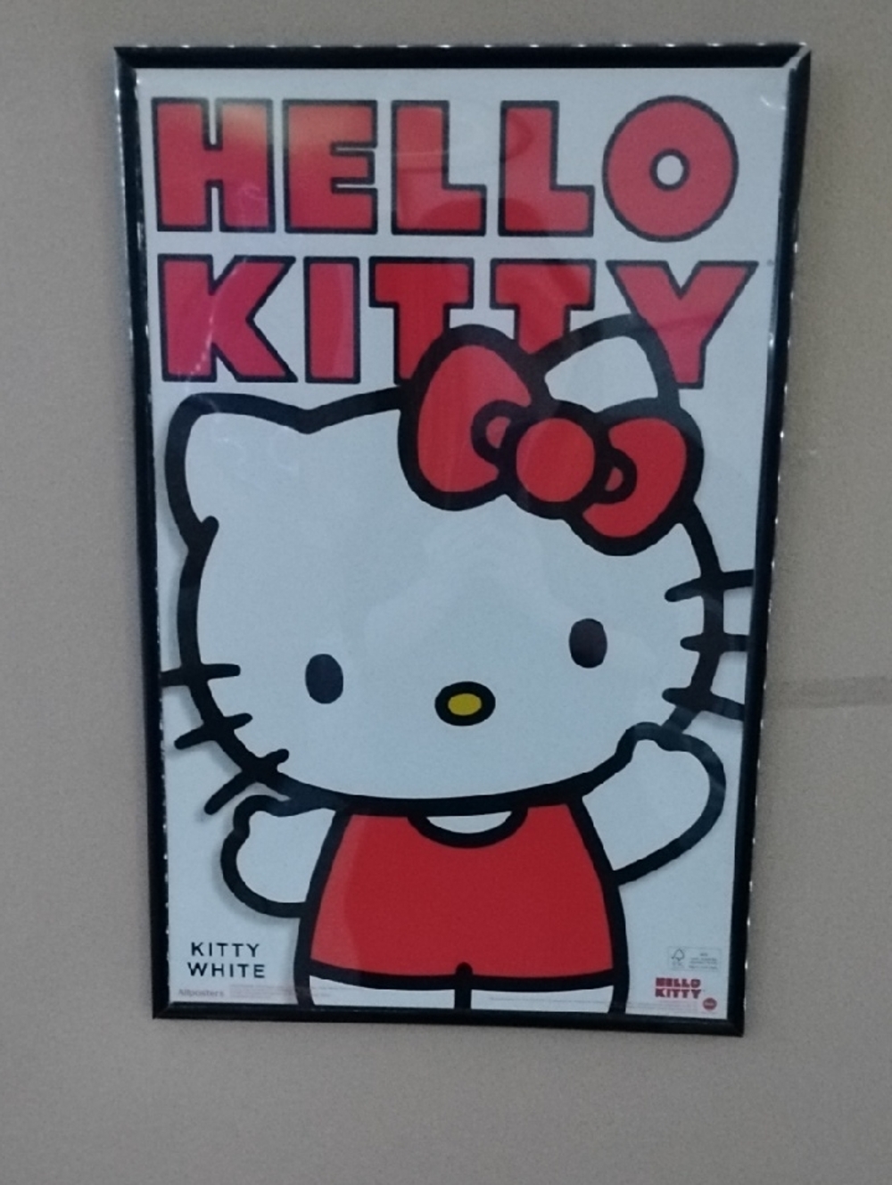 Sanrio Hello Kitty Red White Wall Art Poster